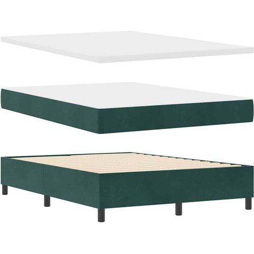 vidaXL Box spring krevet Tamnozelena 200 x 160 cm Baršun - Tamnozelena 160 x 200 cm Dizajn s rombovima Cene
