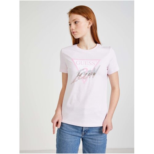 Guess Light Pink Women's T-Shirt - Women Slike