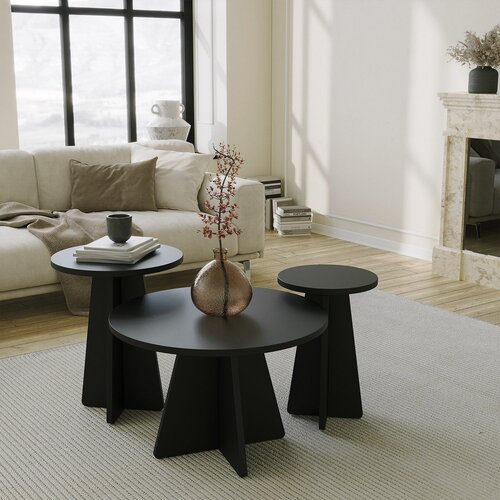 Hanah home Club sto Mushroom 3 60x40x60cm Crni Cene