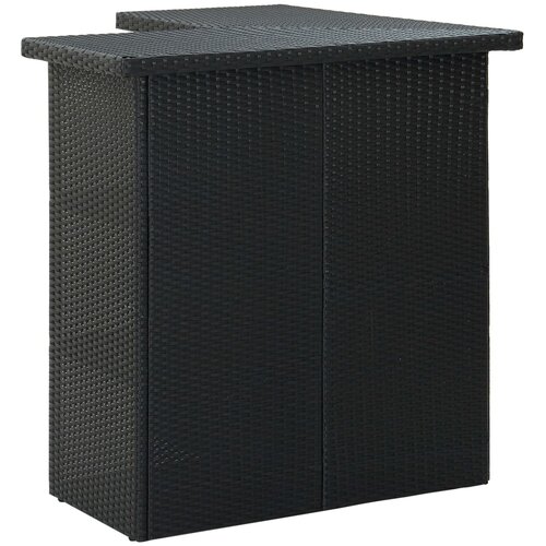  Kutni barski stol crni 100 x 50 x 105 cm od poliratana Slike
