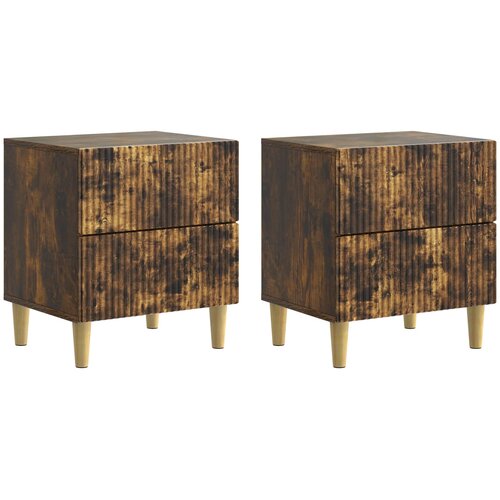  Noćni ormar s ladicama 2 pcs Dimljeni hrast 43 x 34,5 x 48 cm Cene
