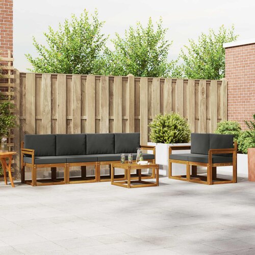  Set vanjskih sofa s jastukom 7 pcs Prirodna i antracit Cene
