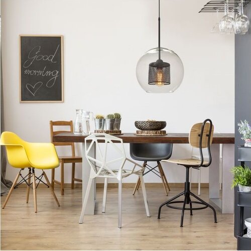 Toolight staklena viseća svjetiljka crna loft APP558-1CP 25cm Slike