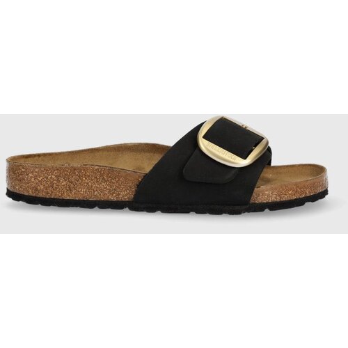 Birkenstock Natikači iz semi&amp;scaron;a MADRID BIG BUCKLE ženski, črna barva, 1023342 Slike