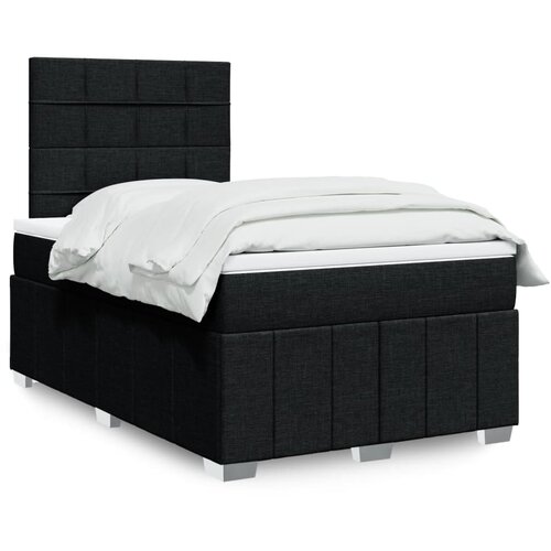 VidaXL Box spring postelja z vzmetnico črna 120x190 cm blago Slike