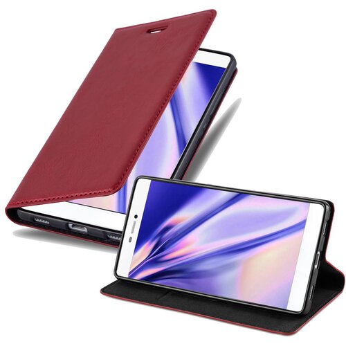 Cadorabo Ohi&scaron;je, združljivo z Huawei P8 v rdeče jabolko - Za&scaron;čitni ovitek z magnetnim zapiranjem, stoječo funkcijo in režo za kartice, (20560804) Cene
