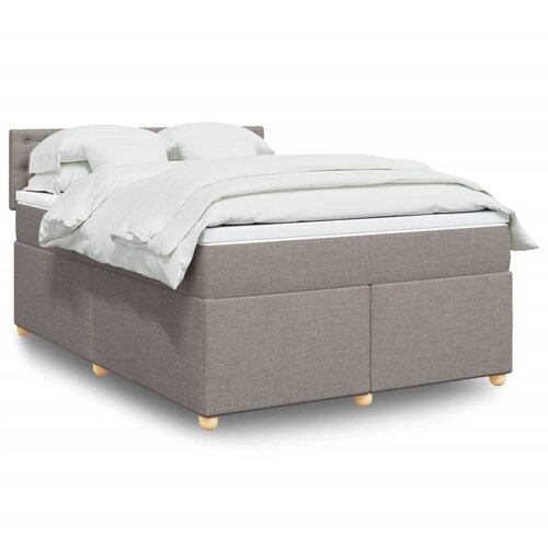 vidaXL Box spring postelja z vzmetnico taupe 160x200 cm blago Cene