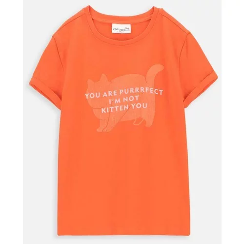 Coccodrillo Otroška kratka majica oranžna barva