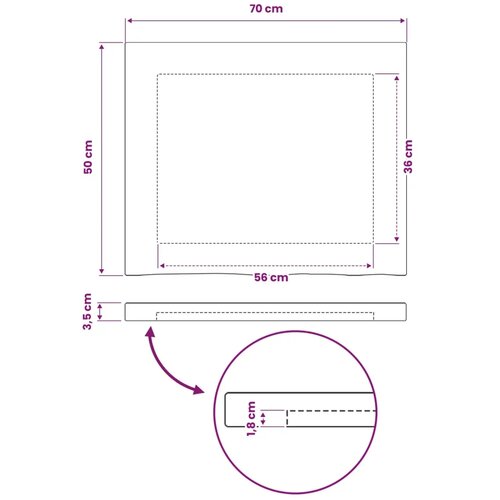  Pravokutni stolni vrh 70 x 50 x 3 cm Pravokutni - Bijela 90 x 55 x 3 5 cm Živi rub 1 strana Slike