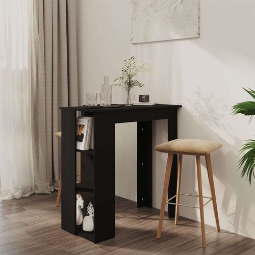vidaXL Barska miza s polico črna 102x50x103,5 cm iverna plošča Cene