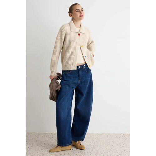 TRENDYOLMILLA Trendyol ženski duks Soft Textured Special Button Knitwear Cardigan, bež Cene