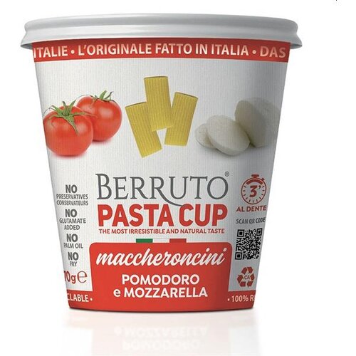 PASTA BERRUTO Macceroncini sa paradajzom i mocarelom Pastacup 70g Cene