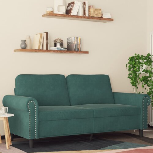  The Living Store Dvosed temno zelen 140 cm žamet - Dvosed, (21446571) Slike