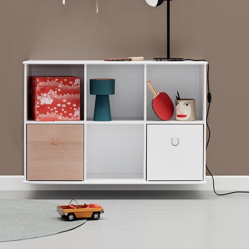 Oliver Furniture&amp;reg; komplet 2 lesenih &amp;scaron;katl za regal white/oak Slike