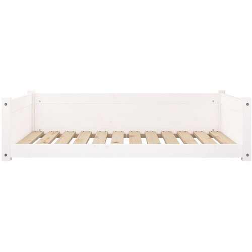  Krevet za pse bijeli 105,5x75,5x28 cm od masivne borovine Slike