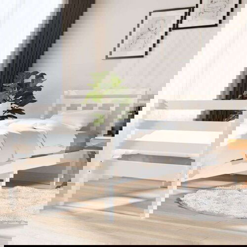  Posteljni okvir bel trden les 90x200 cm, (20643941) Slike