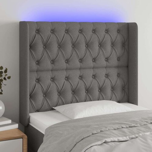  Uzglavlje tamnosivo 103 x 16 x 118/128 cm od tkanine Slike