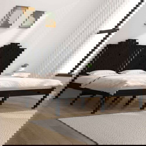  Posteljni okvir črn iz trdne borovine 140x190 cm, (20646205) Slike