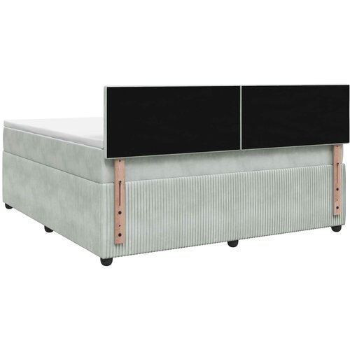  Boxspring krevet s madracem Svjetlosiva 160 x 200 cm Bar&amp;scaron;un Zelena Slike