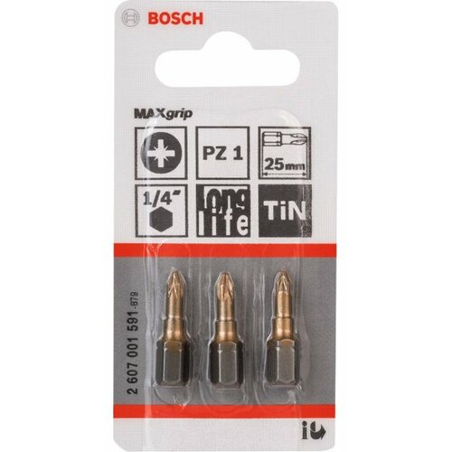 Bosch bit odvrtača max grip pz 1, 25 mm - 2607001591 Slike