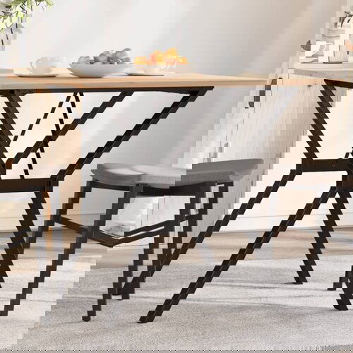 VidaXL Blagovaonski stol Y-oblika 80x80x75 cm od borovine i željeza Slike