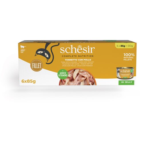  Ekonomično pakiranje Schesir Complete Nutrition filet u želeu 24 x 85 g - Tuna s piletinom Cijene