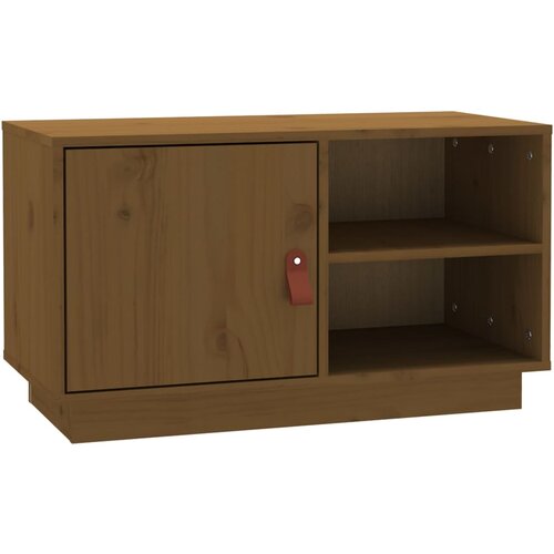 Maison Chic TV omarica - TV stojalo - Televizijska omarica medeno rjava 70x34x40 cm trdna borovina, (21698959) Slike