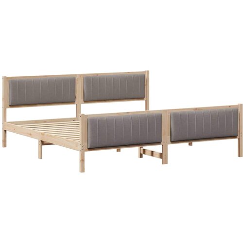 vidaXL Kovinska posteljna konstrukcija Rjava in taupe 200 x 200 cm, (5000084127) Cene