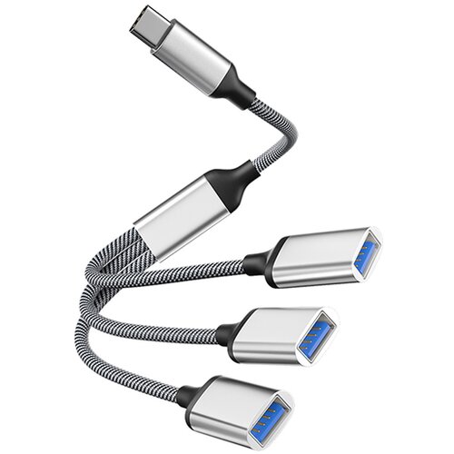 INF Razdelilnik USB zvezdi&scaron;ča Type-C s 3 priključki Silver, (21732178) Cene
