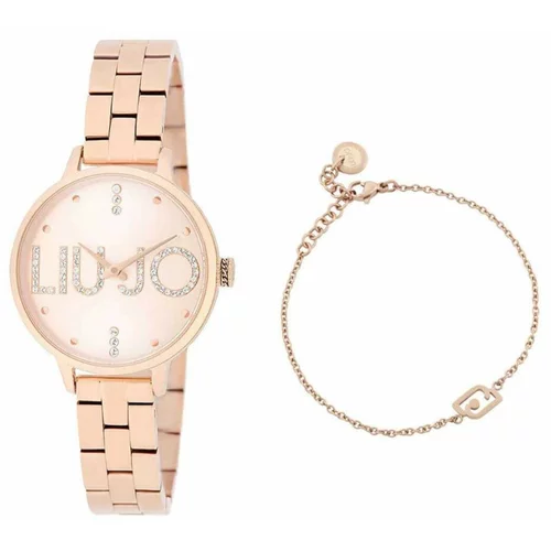 Liu Jo Set ura in zapestnica Couple Plus TLJ2041 Pozlačeno z rožnatim zlatom
