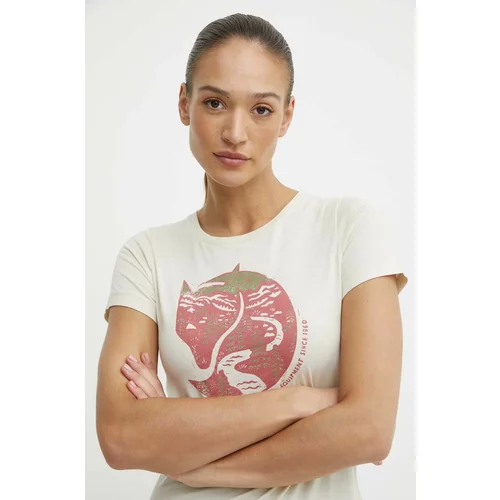 Fjallraven Pamučna majica Arctic Fox T-shirt za žene, boja: bež, F89849