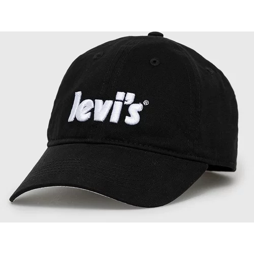 Levi's Pamučna kapa boja: crna, s aplikacijom