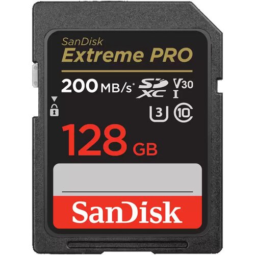 San Disk Extreme PRO 128GB SDXC Memory Card + 2 years RescuePRO Deluxe up to 200MBs & 90MBs ReadWrite speeds, UHS-I, Class 10, U3, V30 ( SDS Cene