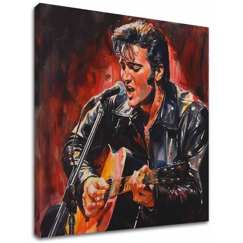 Image ELVIS PRESLEY - Ikona na sceni | 100% originalna akrilna boja Cene