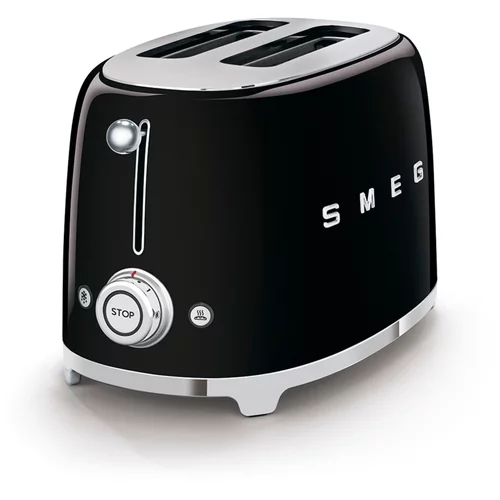 Smeg TSF01BLEU 2-Schlitz-Toaster Kompakt 50's Retro Style, Schwarz