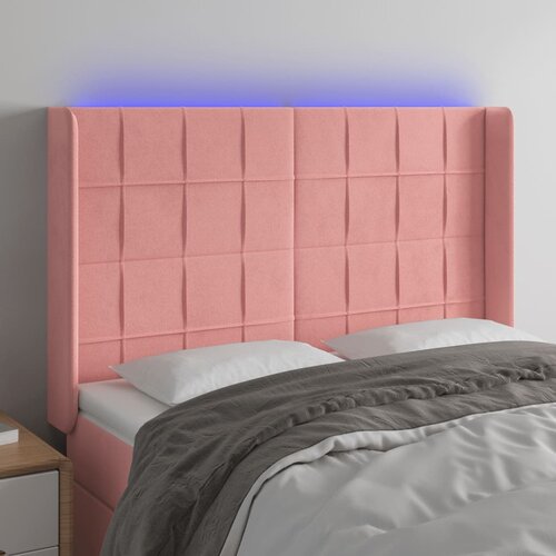  LED uzglavlje ružičasto 147x16x118/128 cm bar&scaron;unasto Cijene
