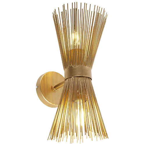 QAZQA Art Deco stenska svetilka zlata 2-luč - Metla
