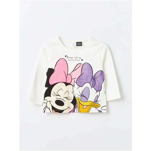 LC Waikiki Crew Neck Long Sleeve Minnie Mouse Printed Baby Girl T-Shirt Slike