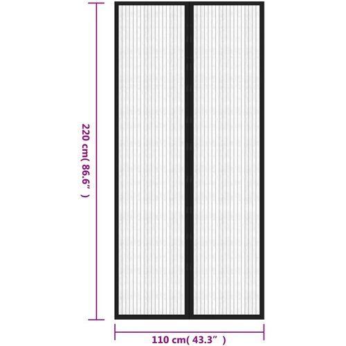  Zastori protiv insekata 2 kom s magnetima 220 x 110 cm crni Slike
