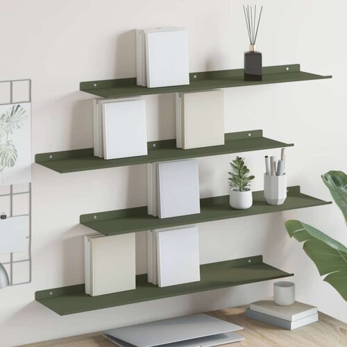  Polica na zidu Zidne 4 pcs Maslinasto zelena 80 x 18 x 2 5 cm - Maslinovo zelena 80 x 18 cm 4 Cijene