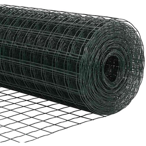  Ograda s postovima Zelena 1,6 x 10 m Čelik i PVC Slike
