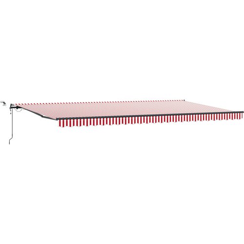 vidaXL Avtomatska Retraktibilna Tenda z LED Rdeča in Bela Črta 600x300 cm, (22146464) Cene