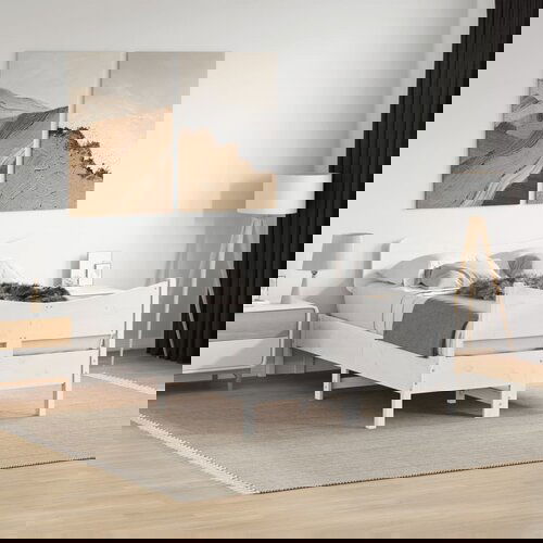 Furnova Posteljni okvir brez vzmetnice bel 120x200 cm trdna borovina, (21937276) Slike