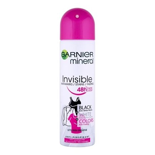 Garnier sprej mineral deo invisible black, white colors 150ml Cene