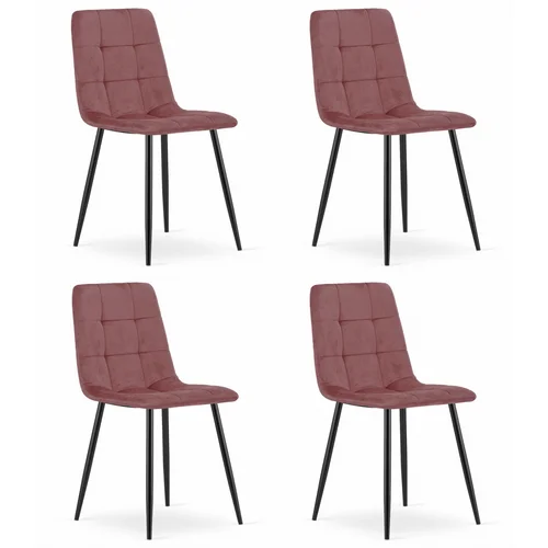 Brandless Stol KARA - roza žamet / črne noge x 4, (22055168) Brandless Stol KARA - roza žamet / črne noge x 4, (22055168)
