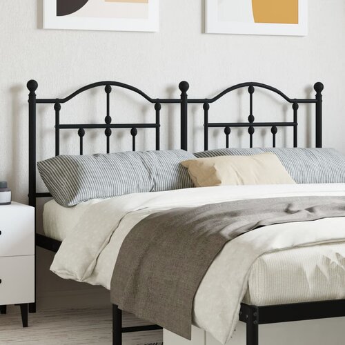 VidaXL Metalno uzglavlje crno 135 cm Slike