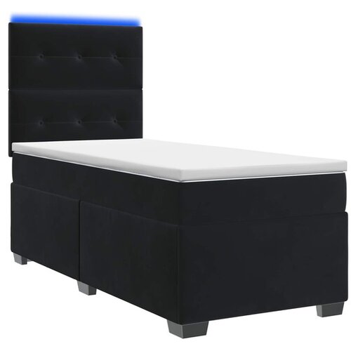 VidaXL Boxspring krevet s madracem Crna 80 x 200 cm Bar&amp;scaron;un - Crna 80 x 200 cm Pro&amp;scaron;iveno gumbima Slike