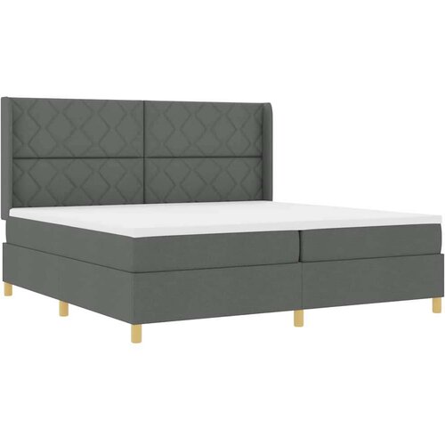 Box Spring Krevet s Madracem &amp;amp;amp LED Tamno Siva 200x200 cm Tkanina Slike