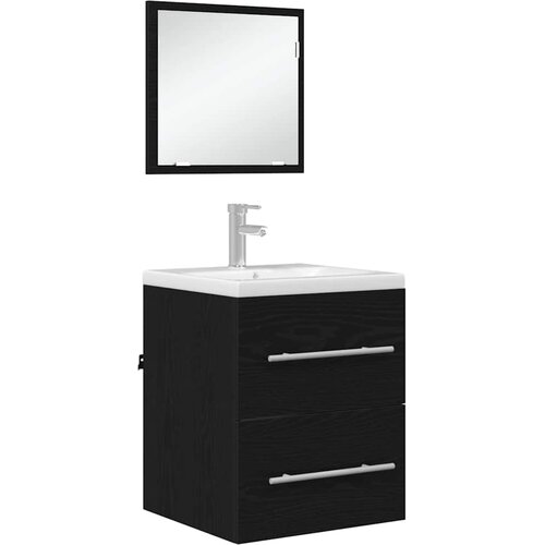  Set namje&amp;scaron;taja za kupaonicu s ladicama Crna 41 x 38,5 x 48 cm Slike