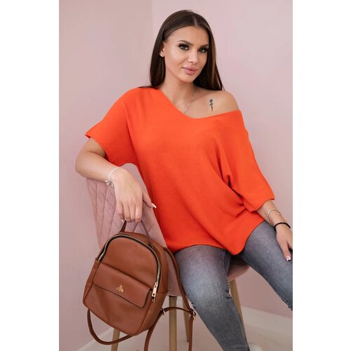 Kesi Włoski V-neck sweater blouse orange Cene